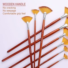 Fan Paint Brush Set of 9 Pcs, Professional Artist Acrylic Paint Brushes Set w…