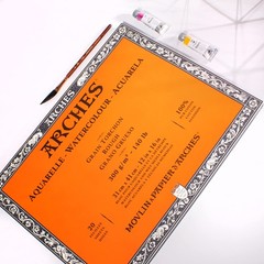 Arches Natural White 12X16 Watercolor Paper Block 100 Cotton Rough 13 Sizes