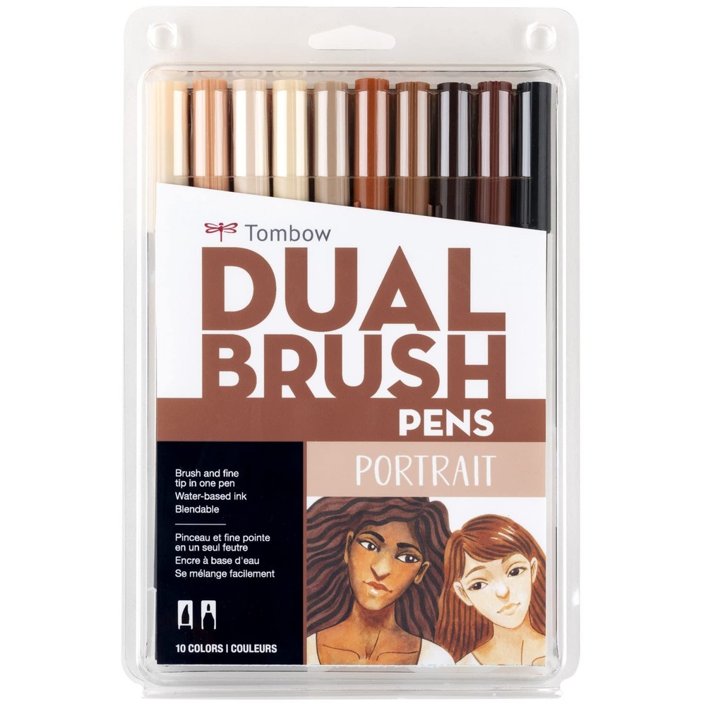 Tombow 56170 Dual Brush Pen Art Markers, 10 Count (Pack of 1), Portrait