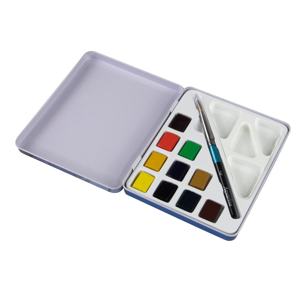 Daler-Rowney Mini Half Pan Travel Tin, 12 Piece Set, Colors May Vary