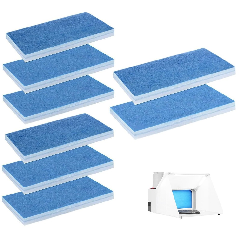 KOUTIANWU 8PCS Air Filter Set Compatible with Airbrush Spray Booth Blue