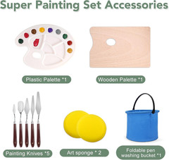 ESRICH 141PCS Deluxe Artist Painting Set, Painting Supplies with 84 Paint(Oil