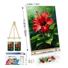 Paint by Numbers kit for Adults with Frame Flowers Paint by Numbers with Easel D