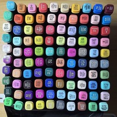 100 Colors Dual Tip Brush & Fine Markers Art Set with Carrying Case