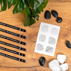 Mars Lumograph Black Drawing Pencils Set: 6 Pack – Carbon Blend for Deep Blac…