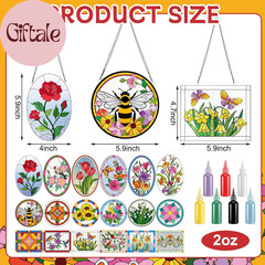 65 Pcs Stained Glass Painting Starter Kit for Adults DIY Window Paint Art Crafts