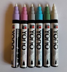 Marabu YONO Pastel Acrylic Marker Art Pen Set Of 6