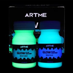 Glow In The Dark Paint Glow Paint Set Of Green And Blue Colors 60ml/2oz Each A