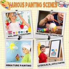 145 Pcs Mini Acrylic Paint Set for Kids, 12 Colors Washable Acrylic Paint Str…