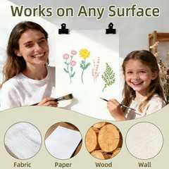 CEBLISH 36 PCS Flower Stencils for Painting on Wood, 5.9 x 2.9 inches, white
