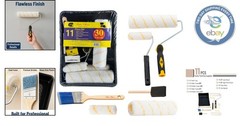 Professional 11-Piece Paint Brushes and Rollers Set for Interior & Exterior Use
