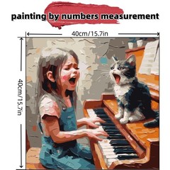 Paint by Numbers Kit for Adults Beginner,Singing Cat Paint by Number Kits Canvas