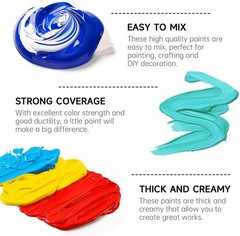 Shuttle Art Acrylic Paint, 15 Pack 16 Fl Oz (Pack of 15), 14+1 Colors
