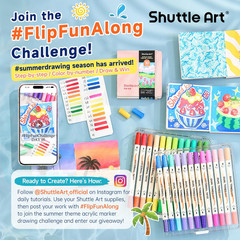 Shuttle Art 120 Colors Dual Tone Acrylic Paint Markers, 60 Pack Acrylic Paint Pe