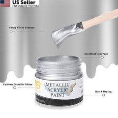 YongBo Metallic Silver Acrylic 3.38 Fl Oz (Pack of 1), 100ml Paint