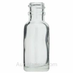 1/2 OZ 15ML CLEAR BOSTON ROUND GLASS BOTTLES WITH CLOSED CONED CAPS 12 24 72 144