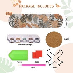 PERFECTSIGHT 8 Pcs DIY Diamond Art Painting 6 inches x 6 inches, Brown+Orange