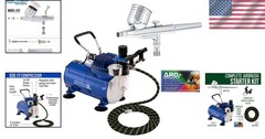 Professional Gravity Feed Airbrush Kit with 1/5 HP Compressor – Ideal for Crafts