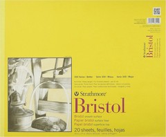 Strathmore 300 Series Bristol Paper Pad, Smooth, Tape Bound, 14×17 in, 20 Sheets
