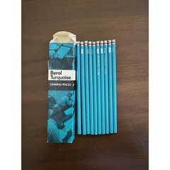 VTG Berol Turquoise Drawing Pencils 1375 HB Eagle USA erasers 10 Pencils