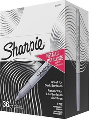Metallic Silver Permanent Markers, Fine Point, 36 Count