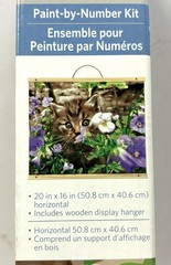 Artist’s Loft Paint-By-Number Kit 20×16 Hanging Horizontal Canvas Cat in Flowers