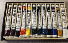 Vintage Liquitex Artist Oil Color Set #4812 Binney & Smith 1980 NOS Soft Tubes
