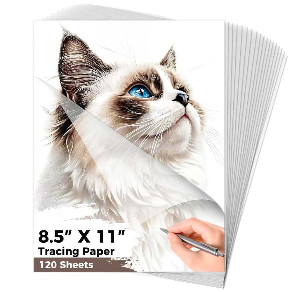 120 Sheets 8.5”x 11” Tracing Paper for Drawing Pad Book Sketchbook Coloring P…