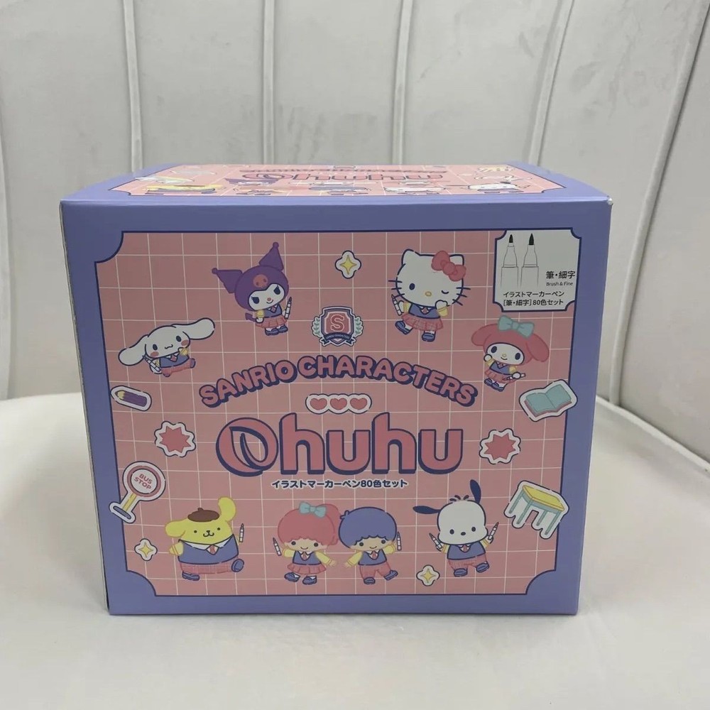 Sanrio Characters x Ohuhu Markers 80 Colors Set Brush & Fine Dual Tips