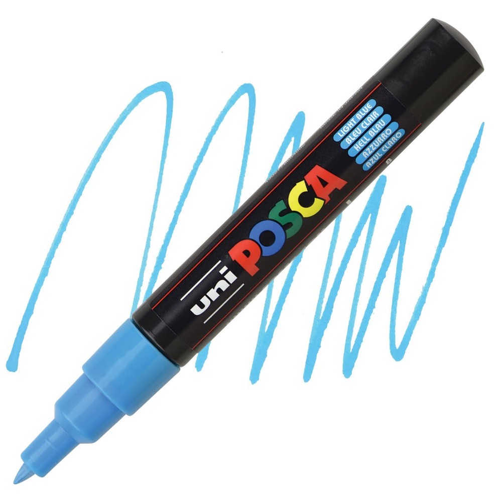 Posca Markers, Paint Marker, Light Blue Paint 1M Extra Fine Tip, Opaque, Acrylic