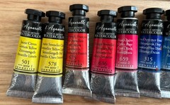 Sennelier French Artists’ Watercolor Set Tube Lot Of 12 Preowned