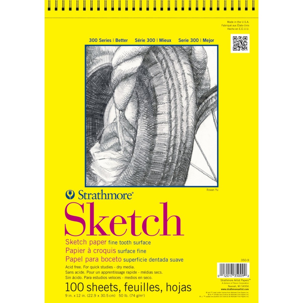 Strathmore 300 Series Sketch Pad 11×14 inch 100 Sheets Lightweight Art Paper