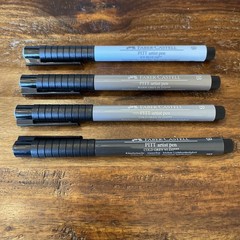 Faber-Castell 4 Pitt Artist Pens B 148, 233, 235, 273 Blue & Grey