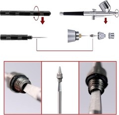 Airbrush Painting Cleaning Tools Kit, Air Brush Accessories Spray Gun Cleaner Wa