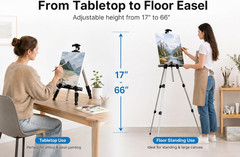 Art Easel Stand for Painting and Sign – RRFTOK 17 to 66 Inch Adjustable Aluminum