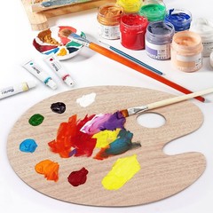 Tamaki Wooden Paint Palette Tray Palettes for Acrylic, Painting Clear