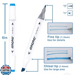 Anono 120 Colors Alcohol Markers Set, Coloring Markers w/ Chisel and fine point.