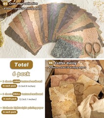 168Pcs Textured Scrapbook Paper Kit – Embossed Rice Decoupage Multicolor
