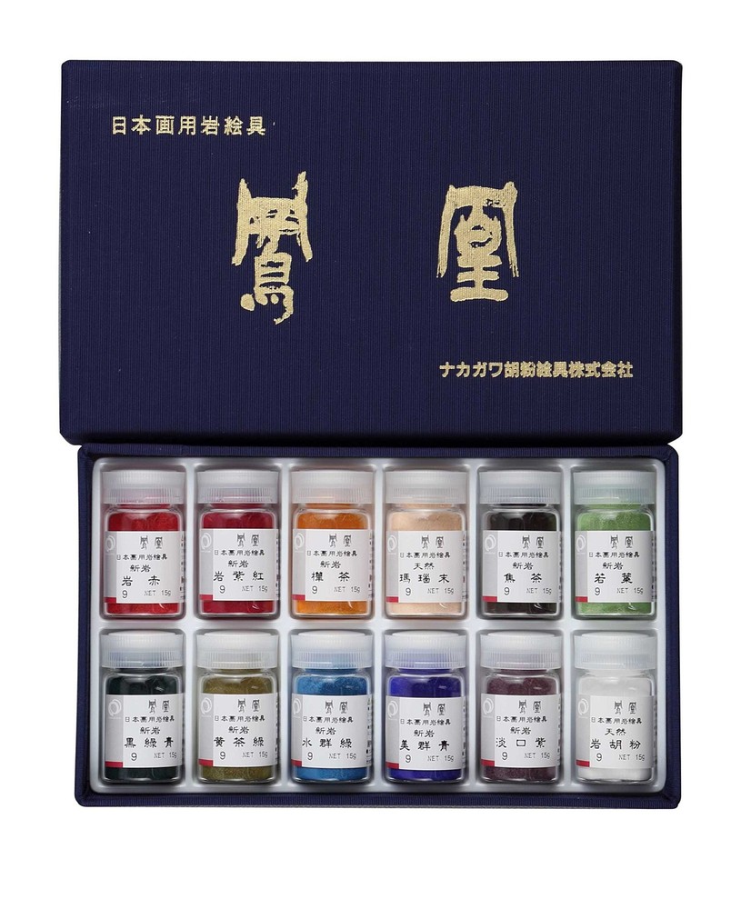 Nakagawa Chalk Japan Painting Paint Phoenix Rock Color C Set 12color (Blue)