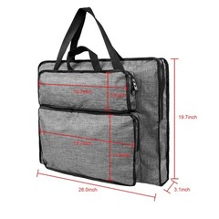 Students Water-Resistant Artist Portfolio 19.69 x 23.62 x 3.15inches, #3，Gray
