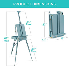 Art Easel for Painting, Portable Wooden Adjustable Artist Tripod with Sketch Box