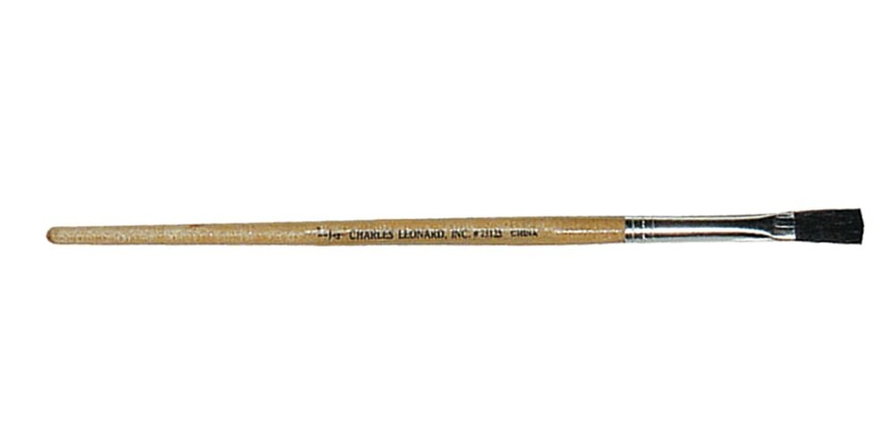 Flat Tip Easel Paint Brushes with Short Stubby Handle, 0.25 Inch, Natural Han…