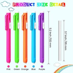 Pangda 10 Pieces Retractable Mechanical Eraser Pen, Pen-Style Multicolor