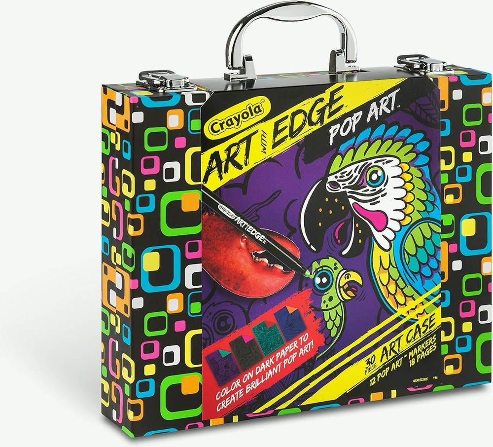 Crayola Art Edge Pop Art Tropical Dark Paper 30 Piece Art Neon Markers Set Case