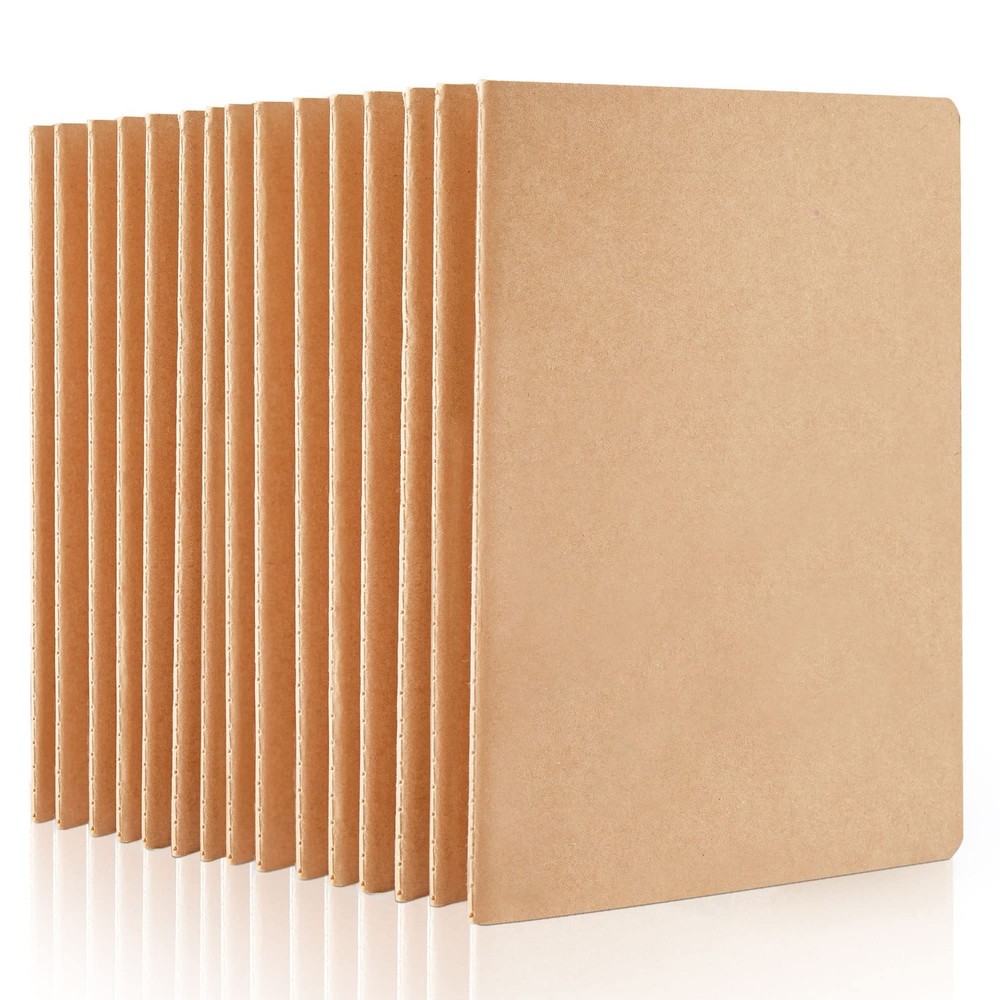 15 Pack Blank Kraft Notebooks, Unlined Sketchbook Note Pad Travel Journal for…
