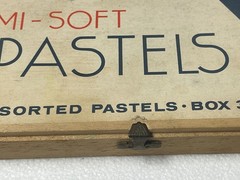 Vintage Talens &Son Semi-Soft Pastels Set 60 Colors Wooden Box 345/60 MidCentury