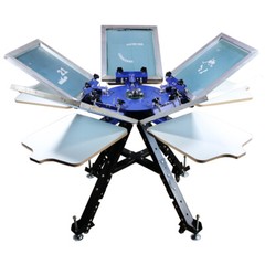 INTBUYING 5 Color 5 Station Screen Printing Machine Can Double Rotating Operate