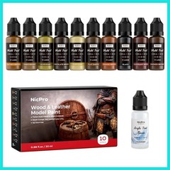 10 Colors Wood & Leather Model Paint Set, 20ml Ready to Use Modeling Acrylic …