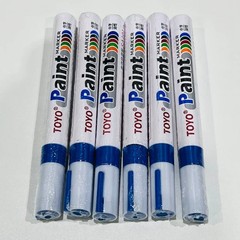 Tire Lettering Paint Marker Pen 6-PACK BLUE