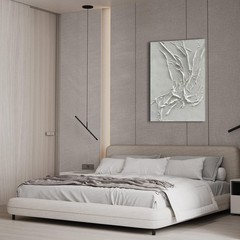 NANKAI Hand-Painted White Texture Abstract Art Painting Minimalist Art Home O…